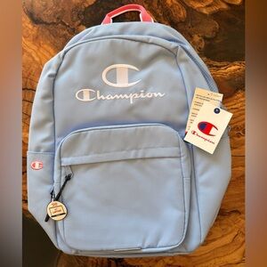 Champion Backpack Light Blue Pink Laptop Bookbag New With Tags School Bag